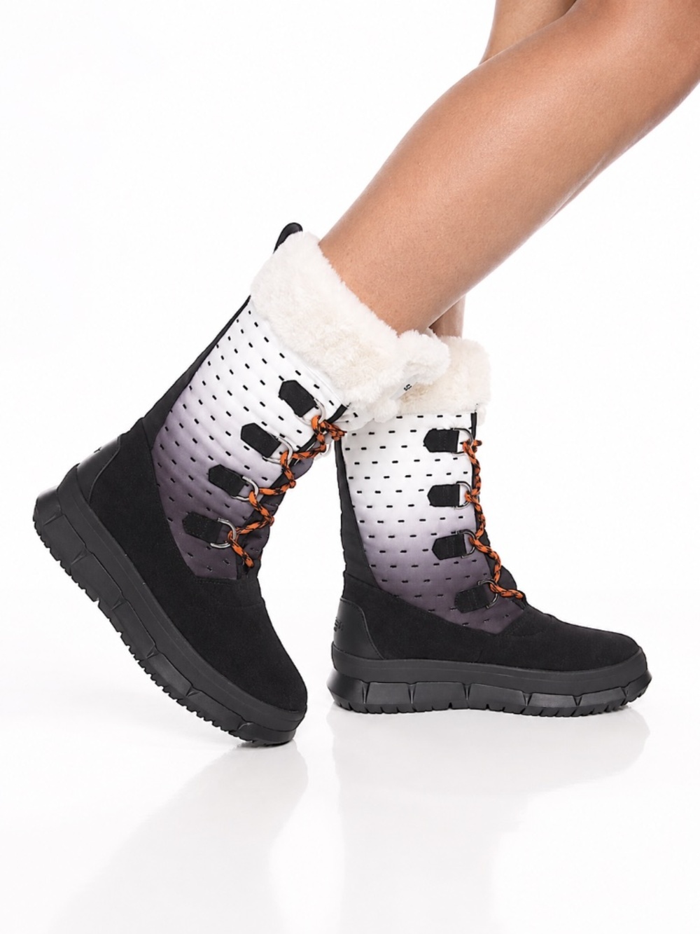 Sperry Kittery Shibori Womens Snow Boots Size 8 Waterproof Insulated Fur NWOB